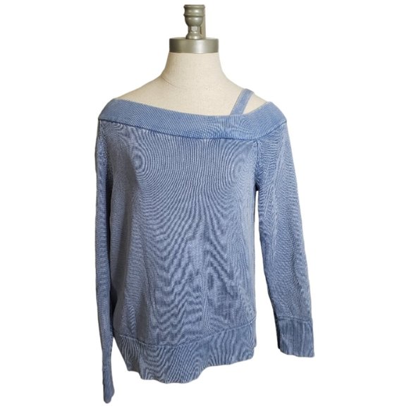 CT874 Calvin Klein Blue Faded Long Sleeve Sweater M - Picture 1 of 6